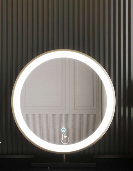 Le Di Vita Round Mirror with LED Backlighting for Modern Dressing Table Decoration