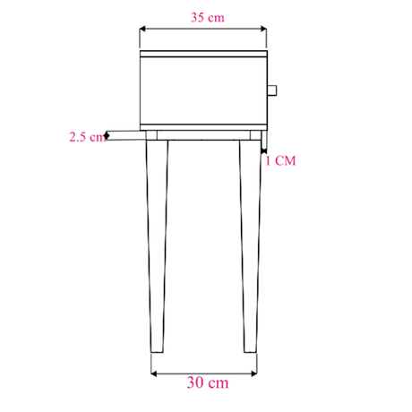 Fishe and Lilly Dressing Table with sleek design and dimensions for compact spaces
