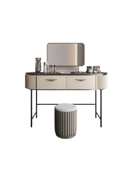 Le Di Vita Dressing Table with two drawers and a round stool for elegant bedroom decor