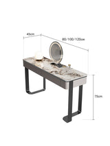 Le Di Vita Dressing Table with a marble top and sleek metal legs, available in multiple sizes
