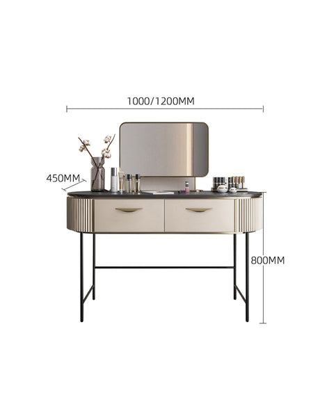 Le Di Vita stylish dressing table with sleek design, two drawers, and a large mirror for elegant interiors