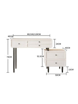 Le Di Vita Dressing Table with two drawers and sleek black legs, available in three sizes