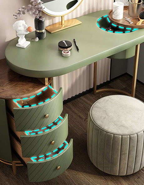 Le Di Vita Dressing Table with Elegant Design, LED Accents and Stylish Storage Drawers