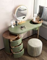 Stylish Le Di Vita Dressing Table with Round Mirror and Storage Drawers for Modern Interiors