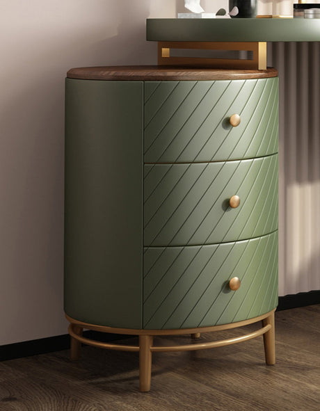 Le Di Vita Dressing Table with Elegant Green Finish and Three Storage Drawers