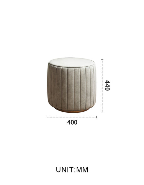 Stylish Le Di Vita Dressing Table Stool with Elegant Pleated Design in Neutral Colour