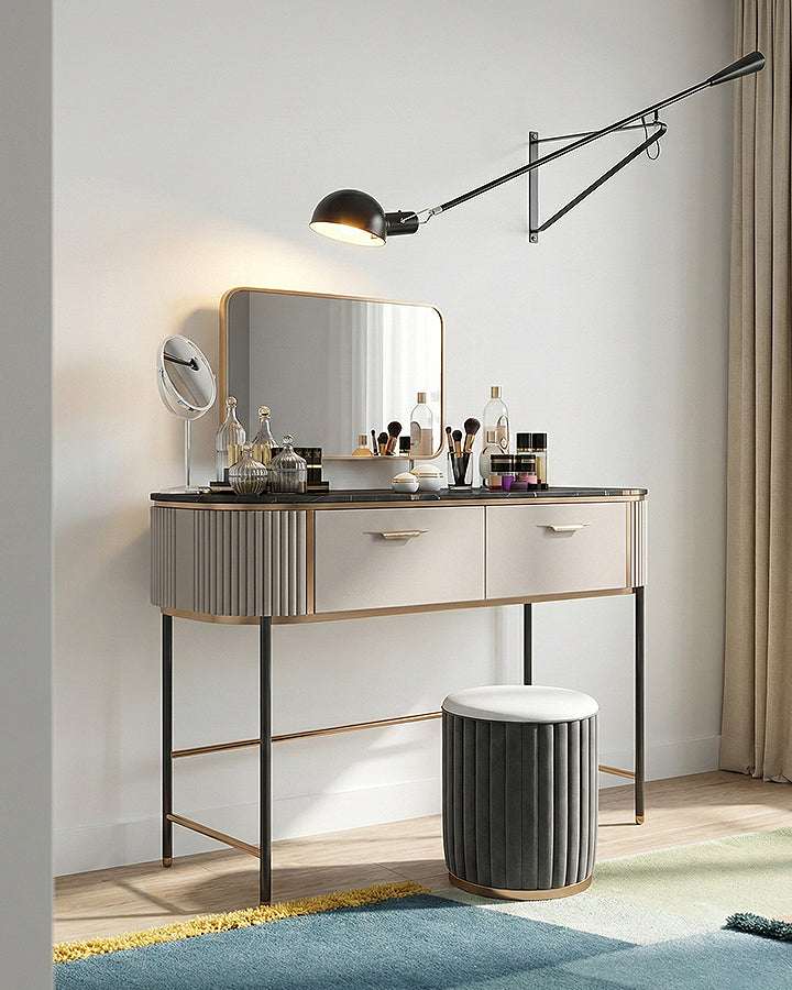Le Di Vita Dressing Table with Mirror and Storage Drawers for Elegant Make-Up Display