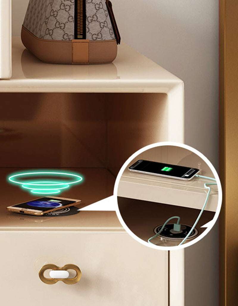Le Di Vita Dressing Table with Built-in Wireless Charger and Cable Management Option