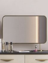 Le Di Vita Dressing Table with Elegant Gold Frame and Stylish Mirror for Glamorous Makeup Application