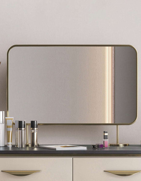 Le Di Vita Dressing Table with Elegant Gold Frame and Stylish Mirror for Glamorous Makeup Application