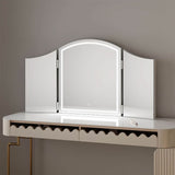 Hollywood Dressing Table Mirror with Tri-Fold Design and Elegant Backlit Illuminations