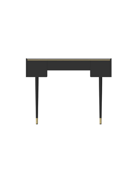 Le Di Vita Modern Black Dressing Table with Gold Accents and Sleek Design
