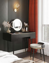 Le Di Vita modern dressing table with round mirror and stylish storage for elegant bedrooms