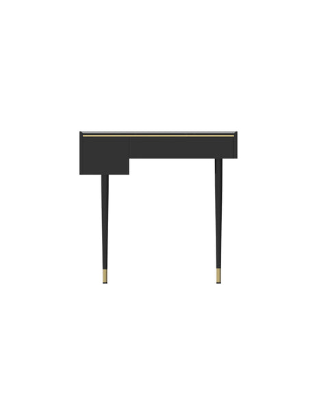 Le Di Vita Elegant Black Dressing Table with Minimalist Design and Gold Accents