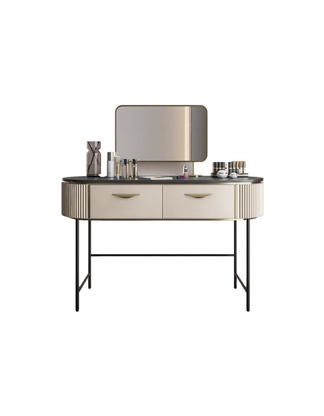Le Di Vita Elegant Dressing Table with Two Drawers and a Large Mirror for Modern Homes