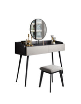 Le Di Vita Modern Dressing Table with Round Mirror and Stylish Minimalist Design
