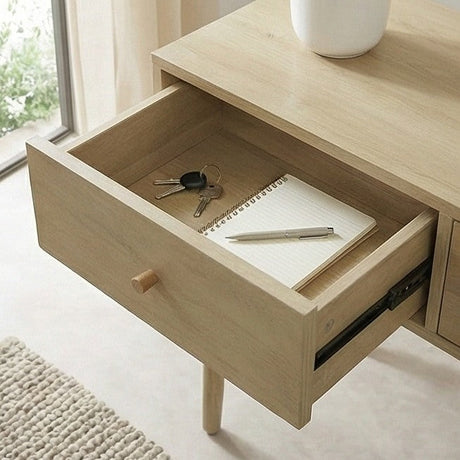 Fishe and Lilly Dressing Table with a spacious drawer holding keys and a notebook