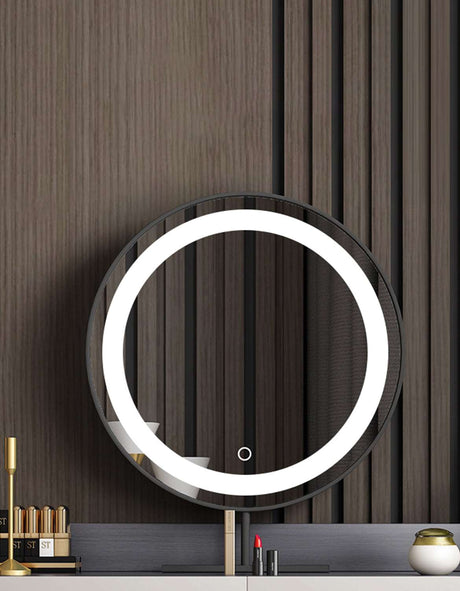 Le Di Vita modern circular Dressing Table mirror with integrated LED lighting for elegant vanity setups