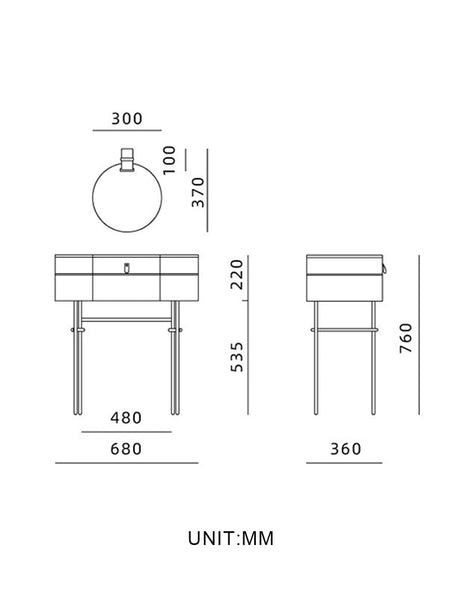 Le Di Vita Dressing Table with Stylish Design and Ample Storage Space in Minimalist Style