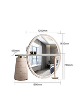Elegant Le Di Vita Dressing Table with Round Mirror and Storage Drawers for Stylish Bedrooms