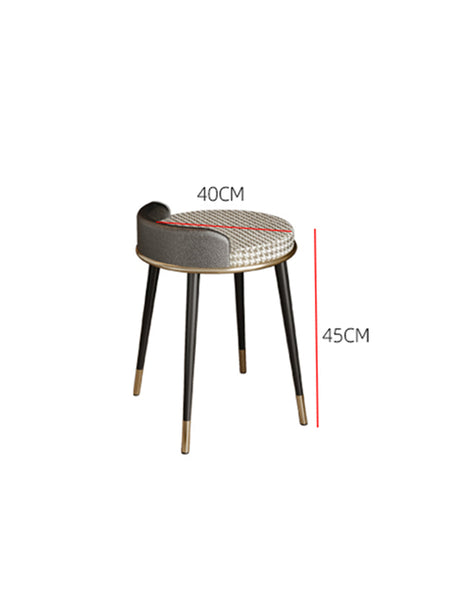 Le Di Vita Dressing Table Stool with a Stylish Grey Upholstered Seat and Elegant Black Legs