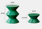 Le Di Vita Dressing Table Stool in vibrant green with unique shape and modern design for stylish interiors