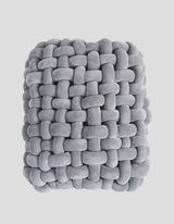 Soft Grey Dressing Table Stool with a Woven Velvet Design for Elegant Home Decor