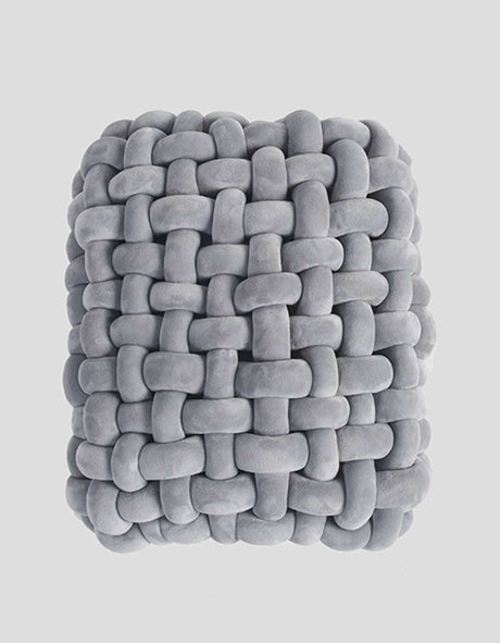 Soft Grey Dressing Table Stool with a Woven Velvet Design for Elegant Home Decor
