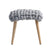 Le Di Vita Dressing Table Stool with Soft Grey Upholstery and Wooden Legs for Stylish Interiors