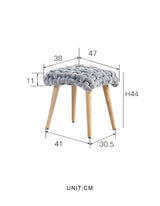 Le Di Vita Dressing Table Stool with Soft Grey Upholstery and Wooden Legs for Stylish Bedrooms