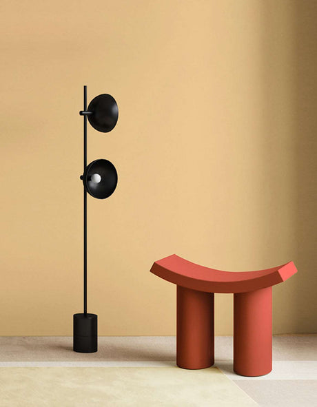 Stylish Le Di Vita Dressing Table Stool in unique shape with modern lighting backdrop
