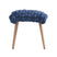 Le Di Vita Dressing Table Stool with a plush navy velvet seat and wooden legs for elegant home decor