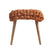 Le Di Vita Dressing Table Stool in woven orange fabric with wooden legs for elegant decor