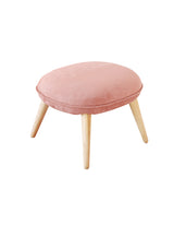 Le Di Vita Dressing Table Stool in Soft Pink Velvet with Wooden Legs for Elegant Interiors