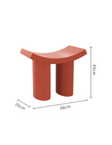 Le Di Vita Dressing Table Stool in Rust Colour with Contemporary Design and Comfortable Seat