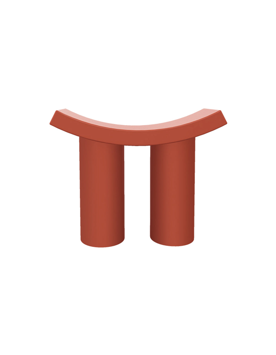 Le Di Vita Dressing Table Stool in a modern design with a curved top and two cylindrical legs