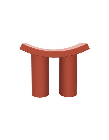 Le Di Vita Dressing Table Stool in a modern design with a curved top and two cylindrical legs