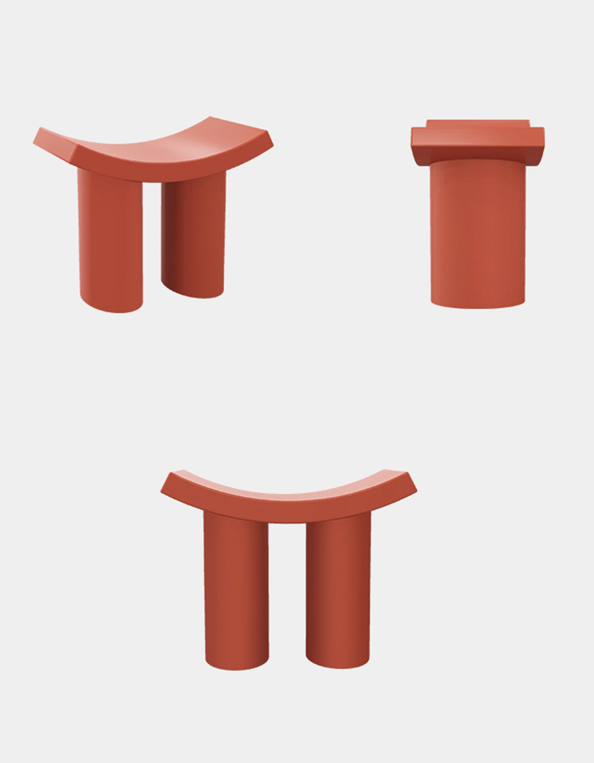 Le Di Vita Dressing Table Stool in terracotta design with modern minimalist shape for stylish interiors