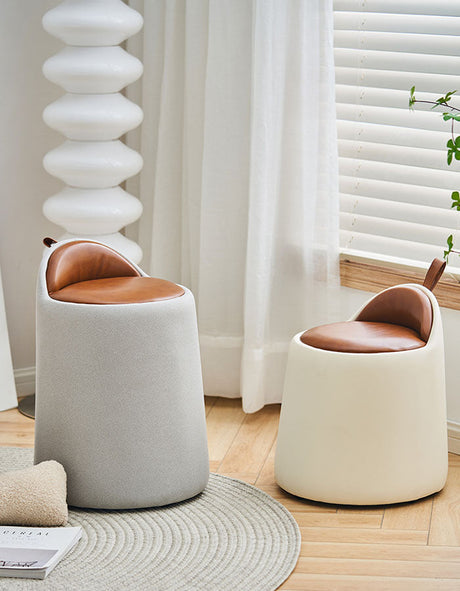 Stylish Le Di Vita Dressing Table Stool in grey and white with leather seating for modern interiors