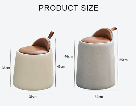 Le Di Vita Dressing Table Stool with a stylish design and soft leather top for comfortable seating