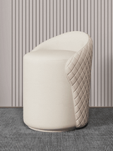 Le Di Vita stylish white chair designed for a dressing table with a woven detail