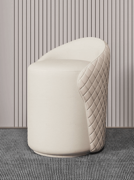 Le Di Vita stylish white chair designed for a dressing table with a woven detail