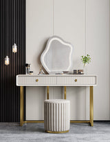 Elegant Le Di Vita Dressing Table with a sleek design and round mirror, ideal for modern bedrooms
