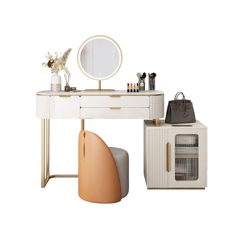 Modern Le Di Vita Dressing Table with round mirror, drawers, and stylish storage cabinet