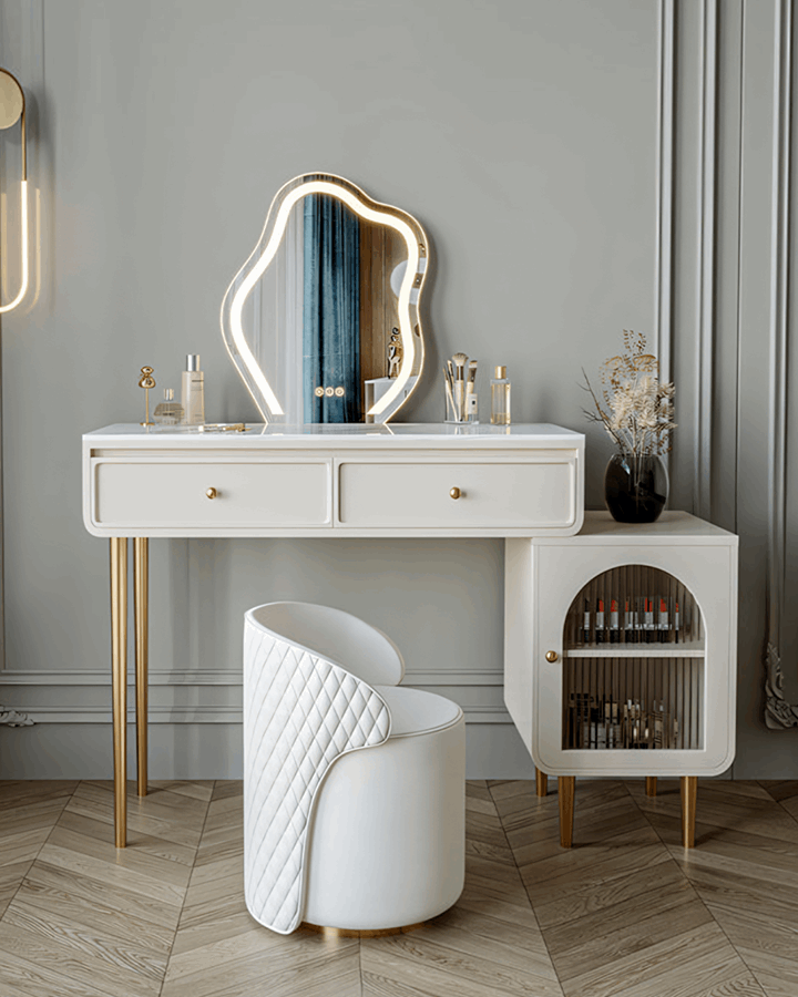 Le Di Vita modern dressing table with elegant mirror and stylish storage for beauty essentials