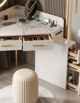 Le Di Vita Dressing Table with Marble Top and Organised Drawers for Beauty Essentials