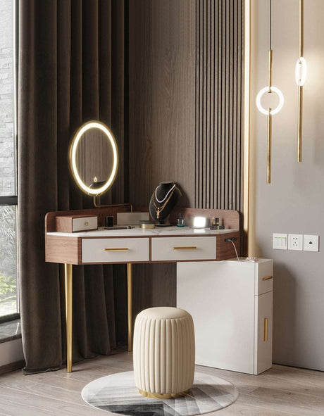 Le Di Vita Dressing Table with modern design, illuminated mirror, and stylish storage drawers
