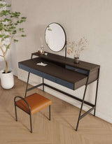 Le Di Vita Dressing Table with sleek design, round mirror, and stylish storage drawers