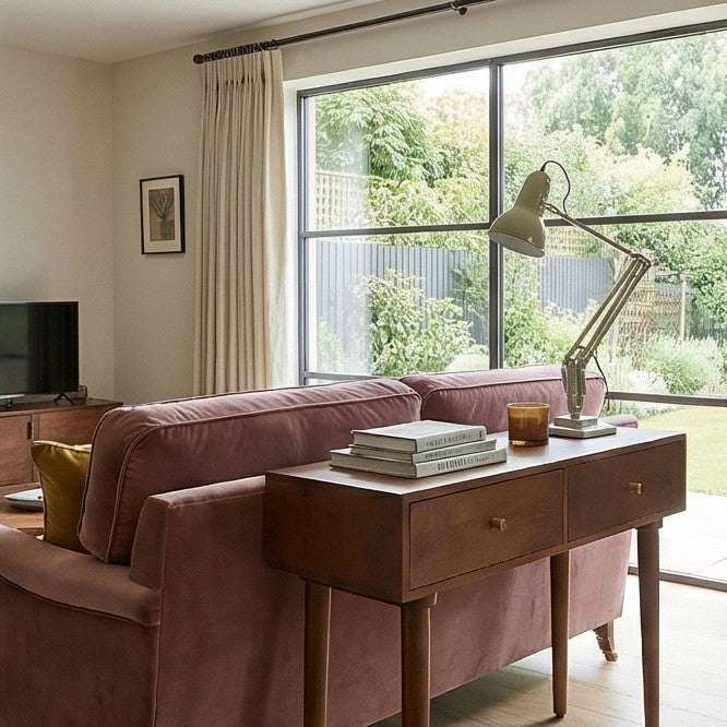 Elegant Fishe and Lilly Dressing Table with a Modern Design and Natural Light from Large Windows