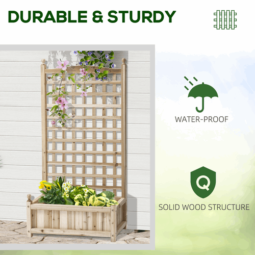 Outsunny Raised Garden Bed with Trellis Garden Planters Outsunny